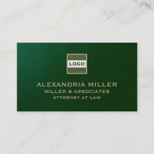 Customizable Logo Emerald Green and Gold Business Card