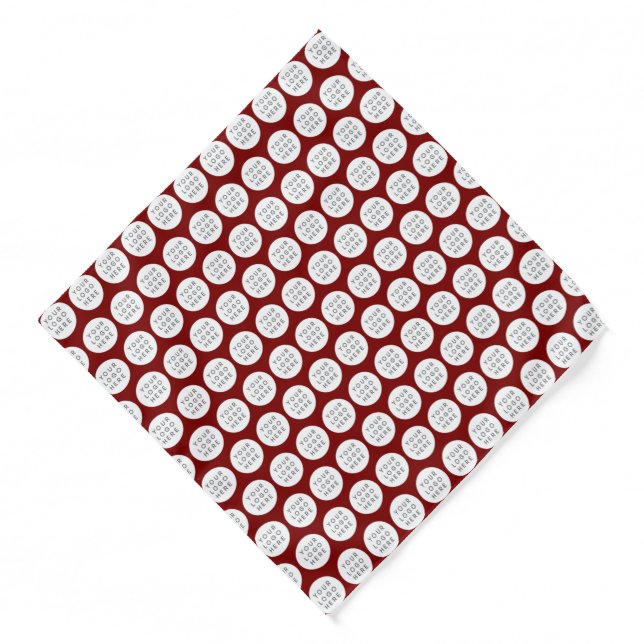 Customizable Logo Pattern Red Background Bandana (Front)