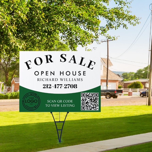 Customizable Logo QR Code For Sale White-Green Sign (Creator Uploaded)