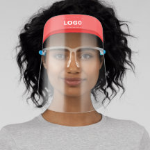 Customizable Logo Red Visor Face Shield