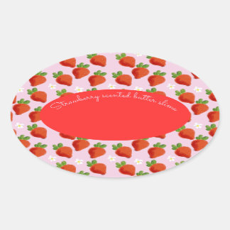 customizable logo strawberry slime  oval sticker