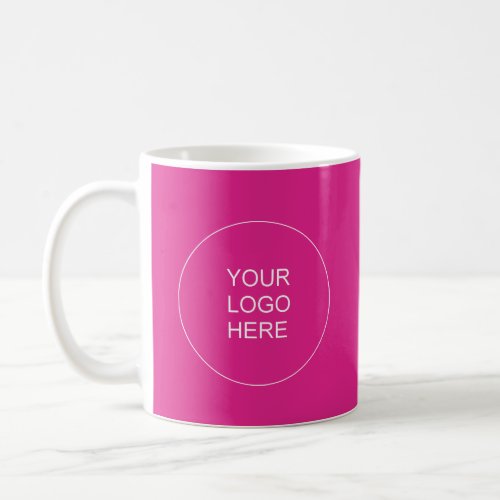 Customizable Logo Text Pink Solid Color Template Coffee Mug