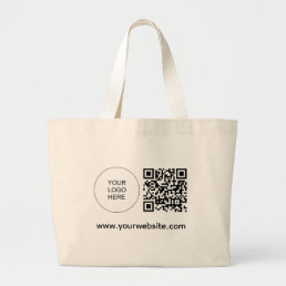Customizable Logo Website Address Template QR Code Large Tote Bag