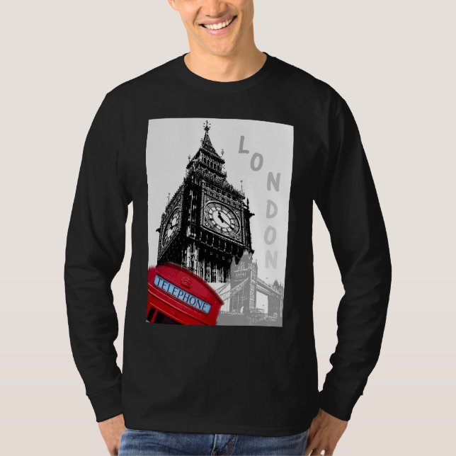 Customizable London Big Ben Clock Tower Modern T-Shirt (Front)