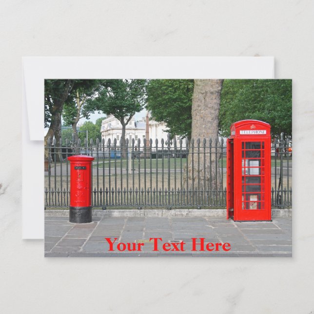 Customizable London phone booth & postbox Card (Front)