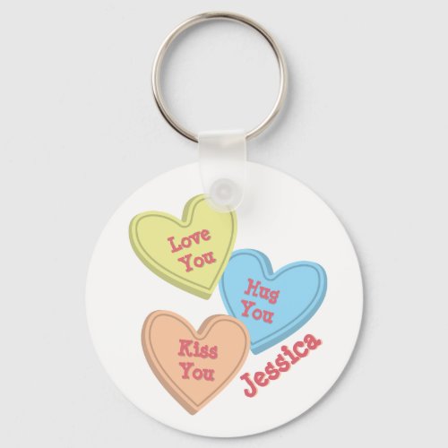  Customizable Love Candy Hearts Template Keychain