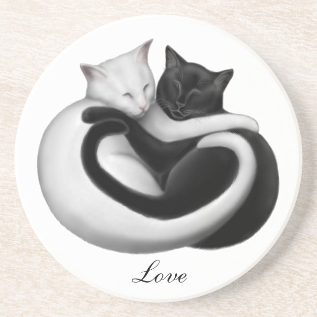 Customizable Love Cats Coaster (Front)