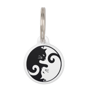 Customizable Love Cats Ying Yang Pet ID Tag
