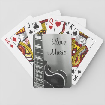 Customizable Love Music Guitar Playing Cards by ops2014 at Zazzle