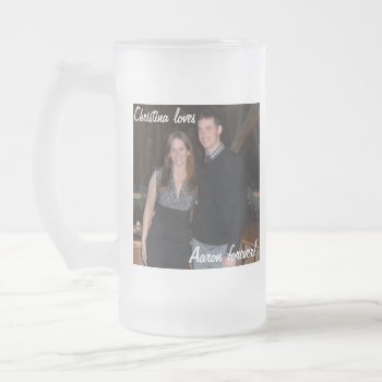 Customizable "loves" Mug! Frosted Glass Beer Mug by CustomizeItbyAAW at Zazzle