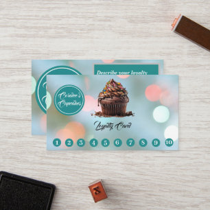 Customizable Loyalty Card Cupcake Bakery