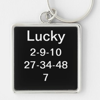 Customizable Lucky Numbers Large 2" Keychain by StormythoughtsGifts at Zazzle
