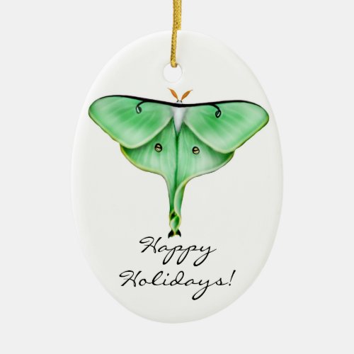 Customizable Luna Moth Holiday Ornament