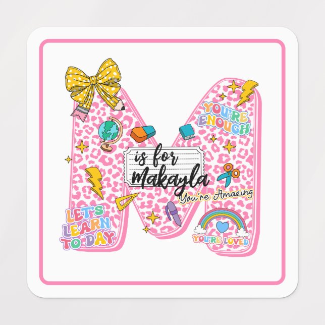 Customizable “M is for” Alphabet Art – Inspiration Labels (Design 1)