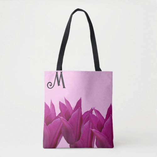 Customizable M monogram trendy floral fashion  Tote Bag