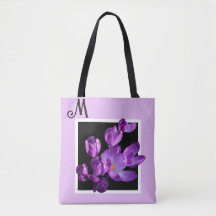 Customizable M name monogram purple floral boho