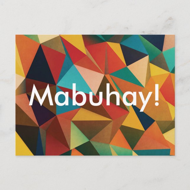 Customizable Mabuhay on Fiesta Postcard (Front)