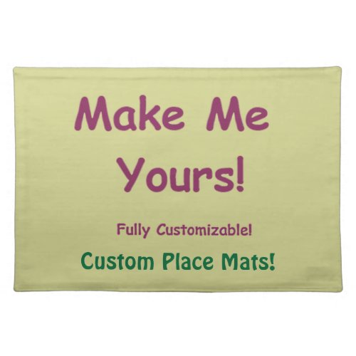 Customizable Machine Washable Table Decor Placemat