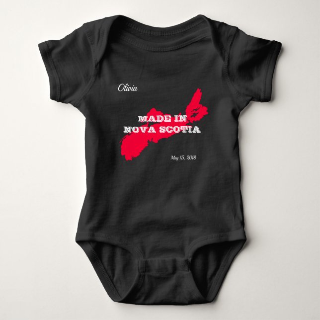 Customizable Made in Nova Scotia Baby Bodysuit (Front)