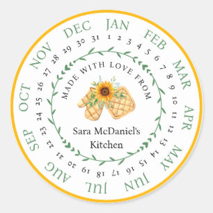 Customizable Made with Love Kitchen Food Sticker