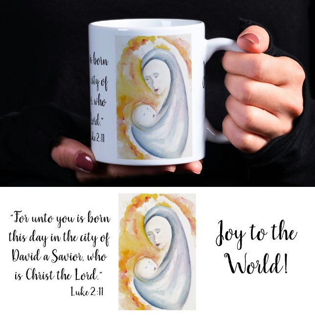 Customizable Madonna and Child Inspirational Quote Coffee Mug (Creator Uploaded)