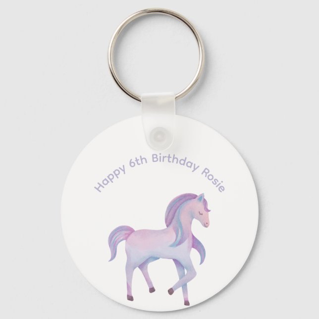 Customizable Magical pastel ombre Pony Keychain (Front)