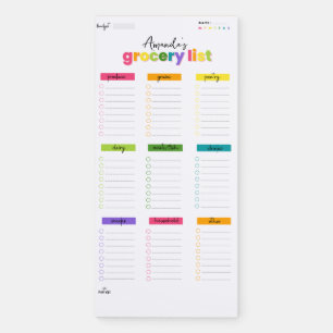 Customizable Magnetic Rainbow Grocery List  Magnetic Notepad