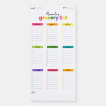 Customizable Magnetic Rainbow Grocery List 