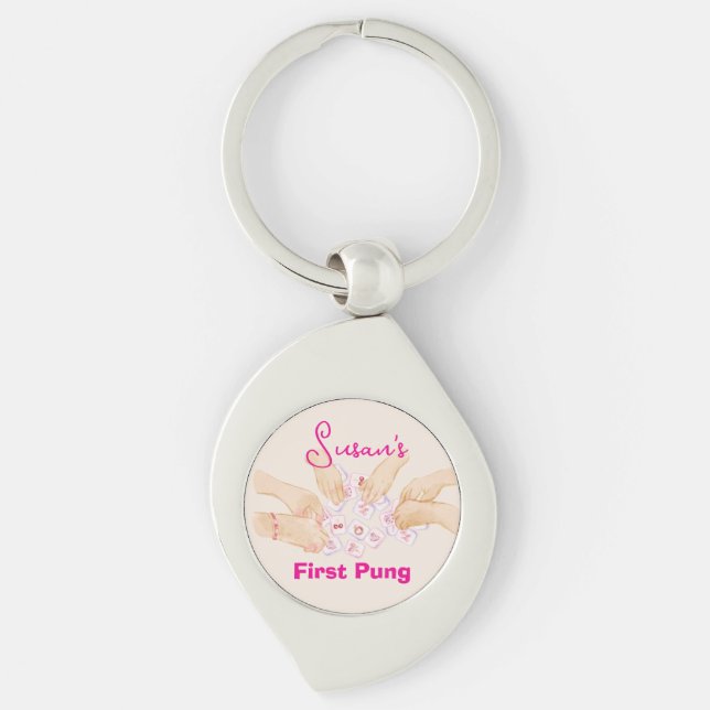 Customizable Mahjong First Pung  Keychain (Front)