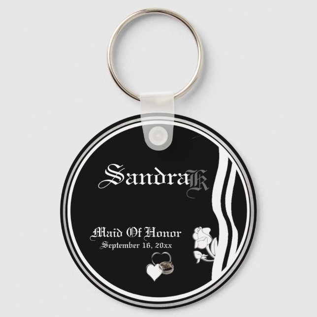 Customizable Maid Of Honor Keepsake Keychain (Front)