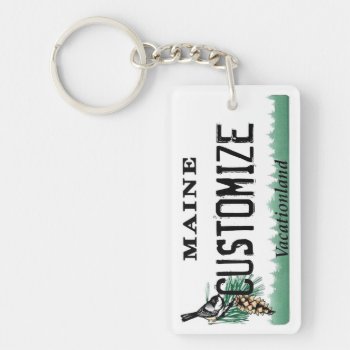 Customizable Maine License Plate Keychain by ArtisticAttitude at Zazzle