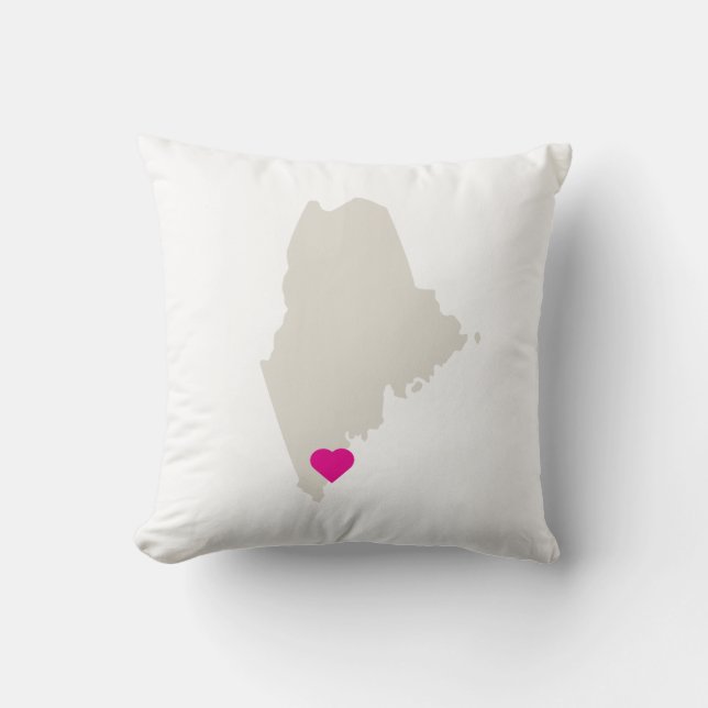 Customizable Maine State Love Reversible Pillow (Front)