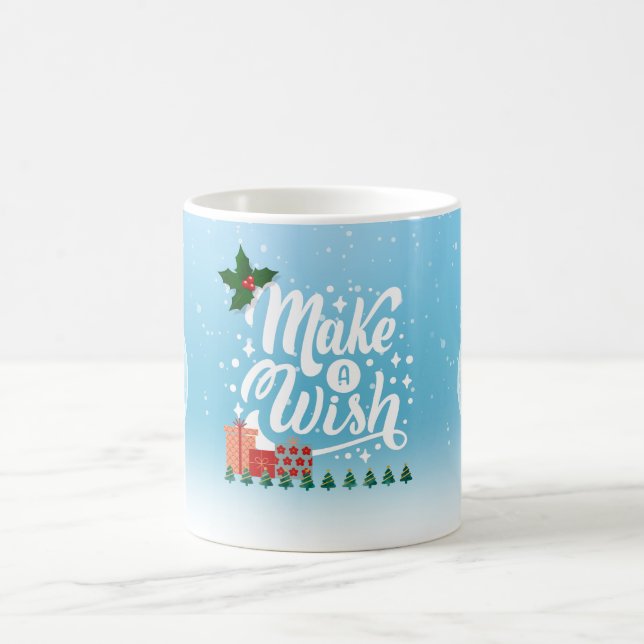 Customizable 'Make a Wish on Christmas' holiday  Coffee Mug (Center)