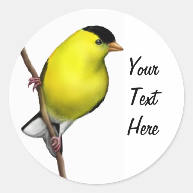 Customizable Male American Goldfinch Sticker (Front)