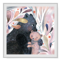 Customizable Mama + Baby Bear Boho Nursery Print