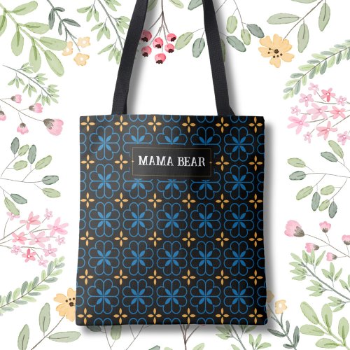 Customizable Mama Bear Elegant Pattern Tote Bag