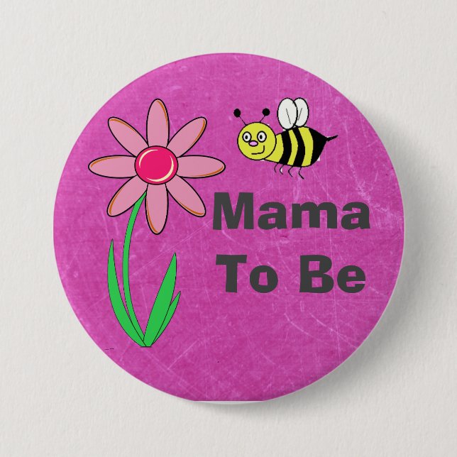 Customizable Mama To Be Maroon Baby Shower Button (Front)