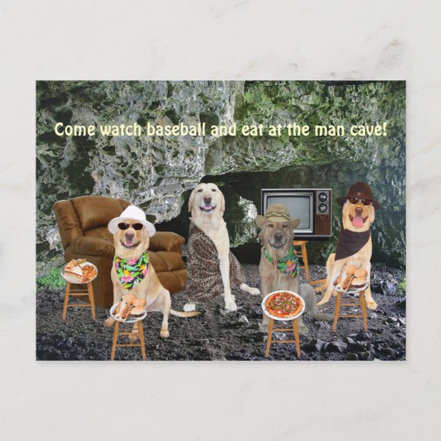 Customizable Man Cave Invitation Postcard (Front)