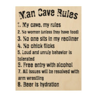 Customizable Man Cave Rules Sign
