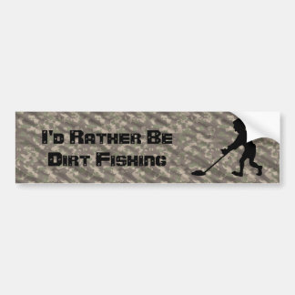 Customizable Man Metal Detecting Silhouette Bumper Sticker