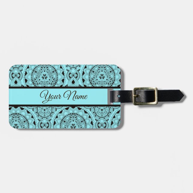 Customizable Mandala Luggage Tag (Front Horizontal)
