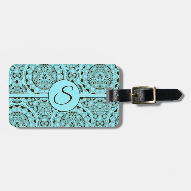 Customizable Mandala Luggage Tag (Front Horizontal)