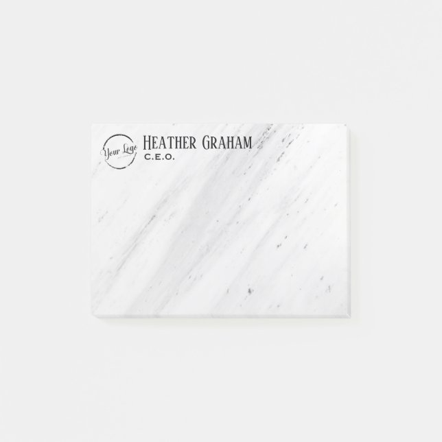 Customizable Marble Sticky Notes for Branding (Front)