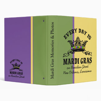 Customizable Mardi Gras 3 Ring Binder