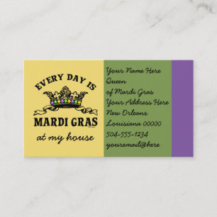 Customizable Mardi Gras Business Card