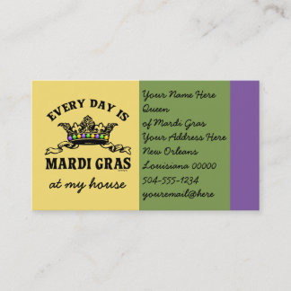 Customizable Mardi Gras Business Card