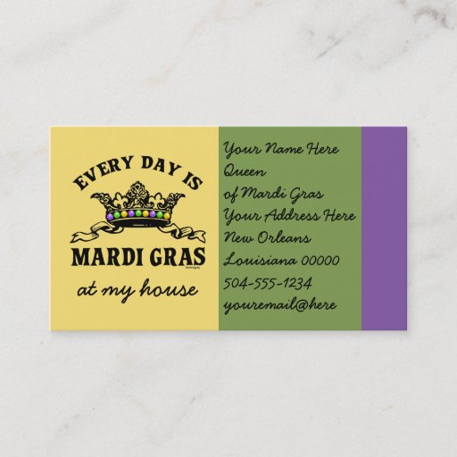 Customizable Customizable Mardi Gras Business Card