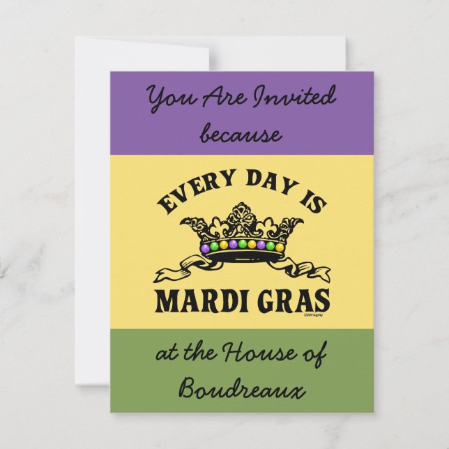 Customizable Mardi Gras Invitation (Front)