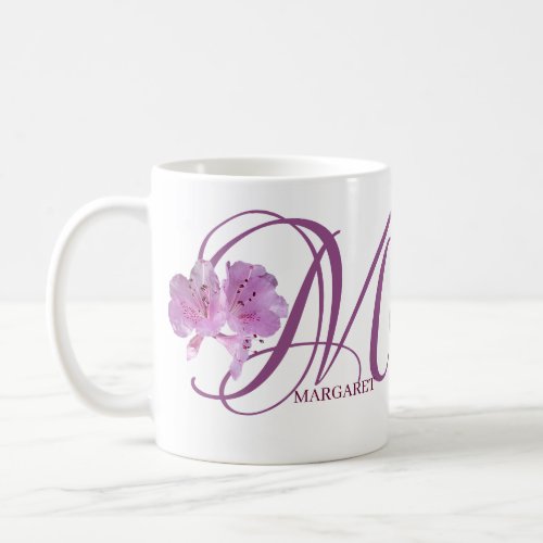 Customizable Margaret name pink rose flowers boho Coffee Mug