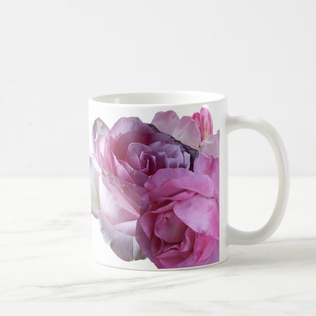 Customizable Margaret name pink rose flowers boho  Coffee Mug (Right)